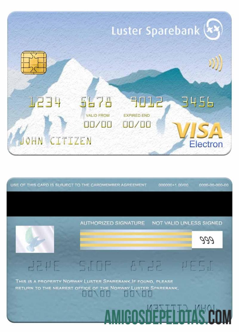Norway Luster Sparebank Visa Electron Card sample